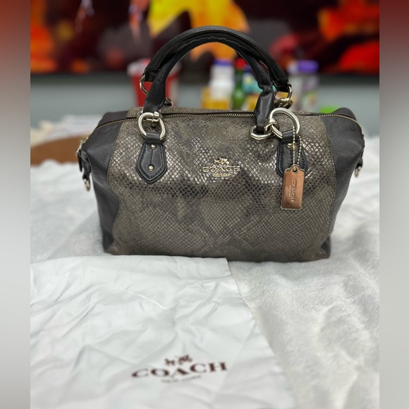 Coach Collette Metallic Python, medium Satchel - Picture 1 of 13